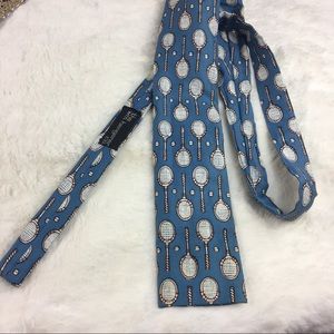 Vintage SQUARE ROOSTER Blue Tennis Tie henegerer Mid-Century Modern